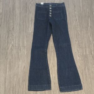 Ramy Brook Cindy 27 Sailor Highrise Bootcut Dark Blue Denim 33 Inseam